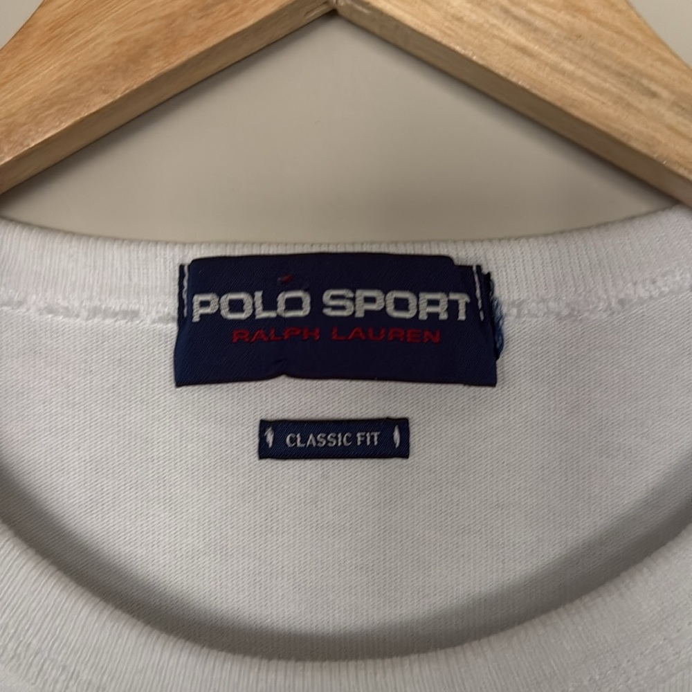 Vintage 90s Polo Sport Polo by Ralph Lauren Mens White T-Shirt rare Polo Sport M - Picture 4 of 7